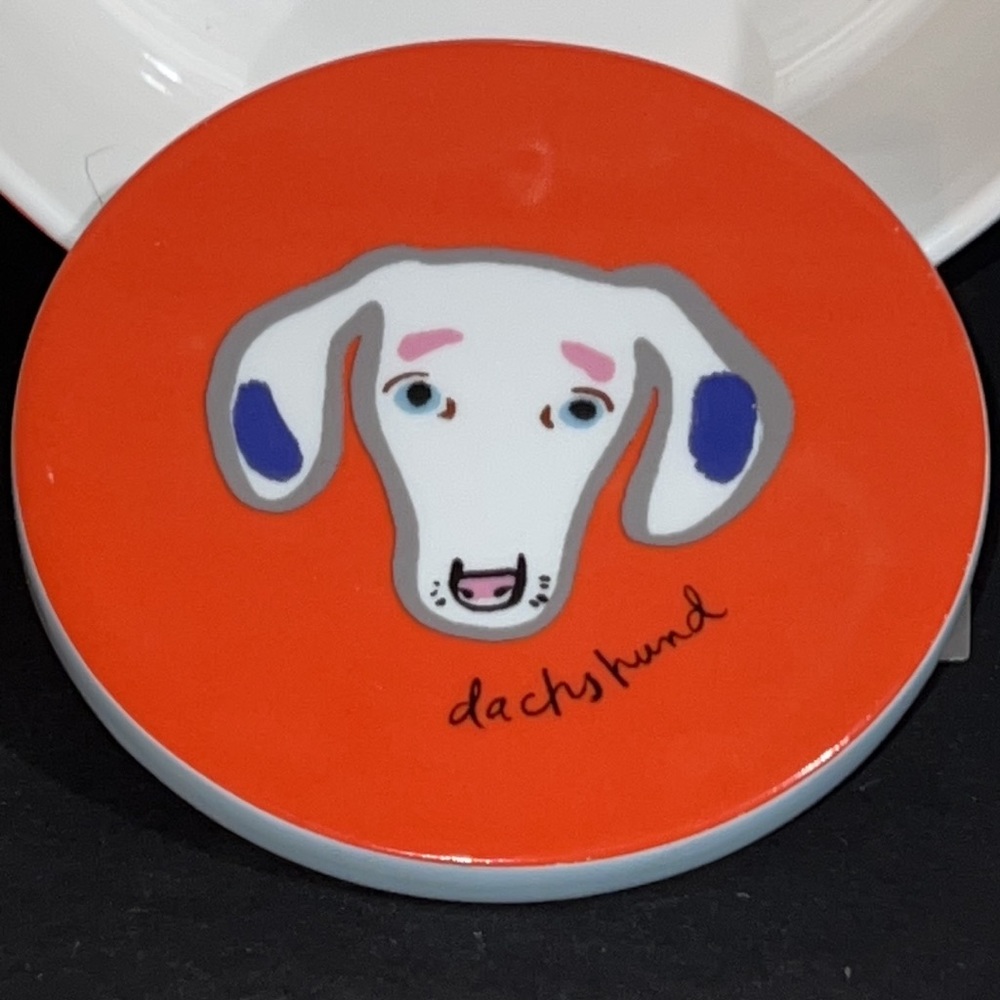 BFF dachshund ceramic coaster